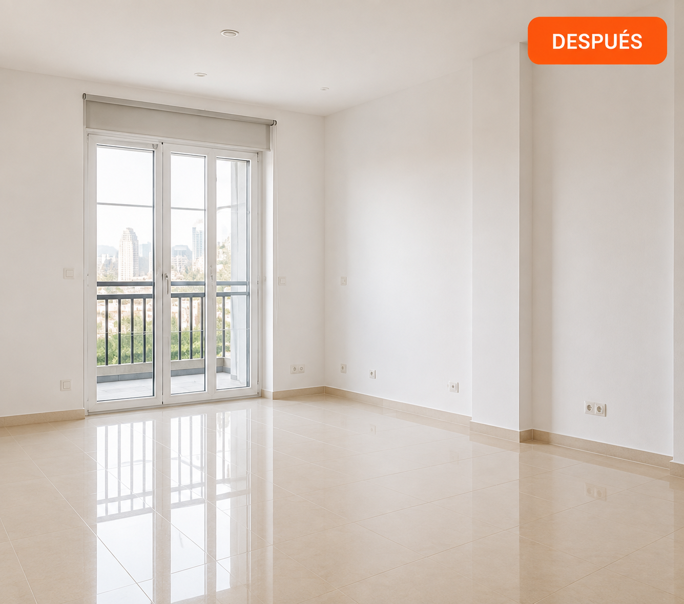 Resultado después de una limpieza de fin de obra en Madrid